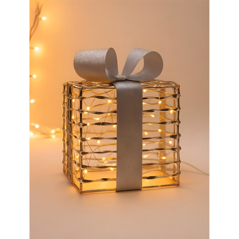 Dekoratif Hediye Kutusu Silver Ledli