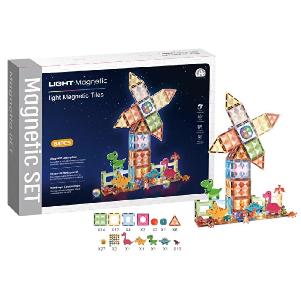 Magnetic Tiles 3D Mıknatıslı Light Manyetik Yapı Blokları 82 Parça
