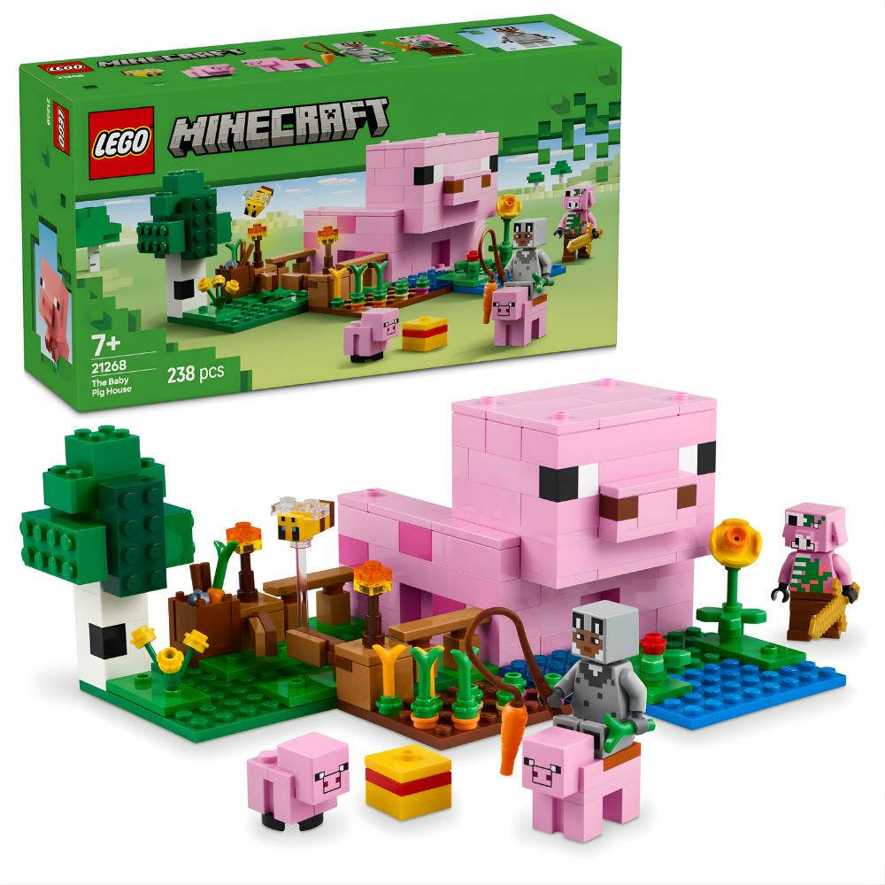 LEGO® Minecraft® Yavru Domuz Evi Çocuklar için Hayvanlı Yapım Oyuncağı 21268