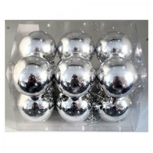 Yılbaşı Topu 6cm 12'li Gümüş