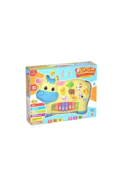 Türkçe Müzikli Eğitici Piyano Cnl-2222 Sarı - Mavi BEYAZ-PEMBE-MAVİ