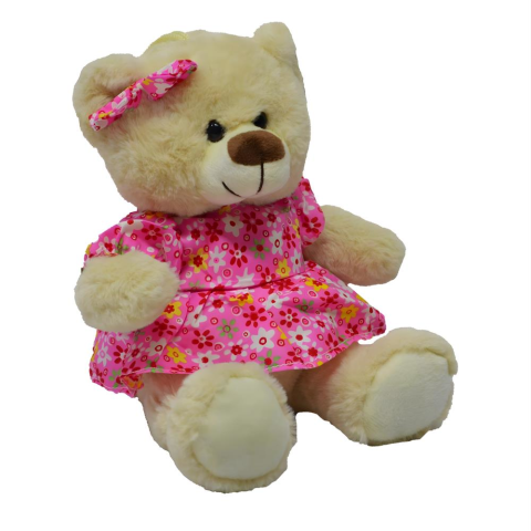 Peluş 30 Cm Elbiseli Tokalı Ayı