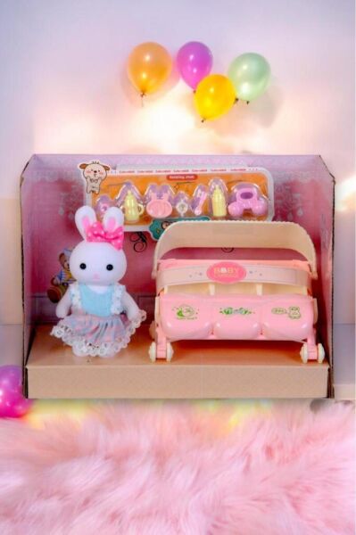 Mini Tavşan Ailesi Üçüz Bebe Puset