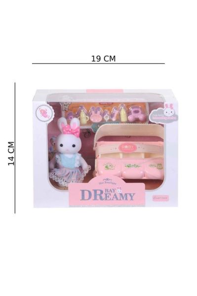 Mini Tavşan Ailesi Üçüz Bebe Puset