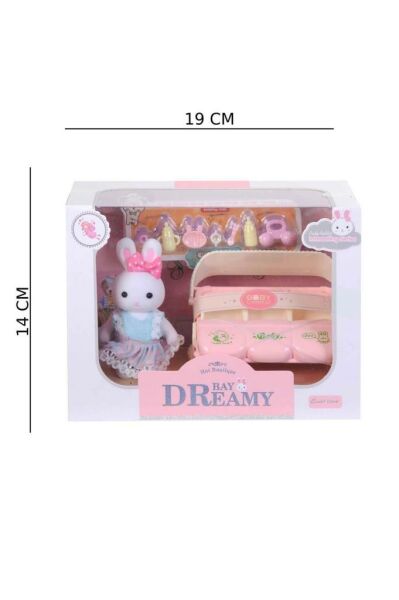 Mini Tavşan Ailesi Üçüz Bebe Puset
