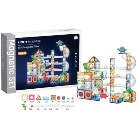 Magnetic Tiles 3D Mıktnatıslı Light Manyetik Yapı Blokları 108 Parça