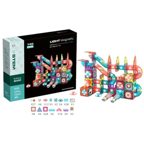 Magnetic Tiles 3D Mıknatıslı Light Manyetik Yapı Blokları 140 Parça