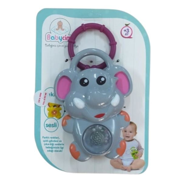 Babycim Neşeli Sesli Pilli Fil Çıngırak (1 Adet)
