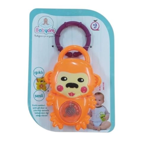 Babycim Neşeli Sesli Pilli Maymun Çıngırak