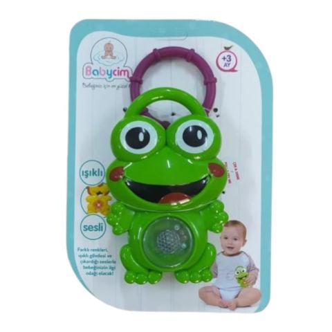 Babycim Neşeli Sesli Pilli Kurbağa Çıngırak