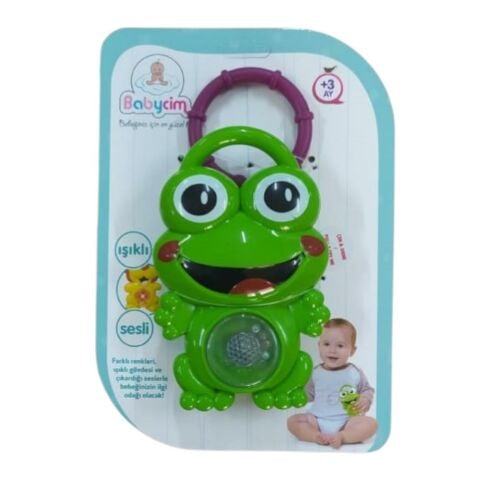 Babycim Neşeli Sesli Pilli Kurbağa Çıngırak