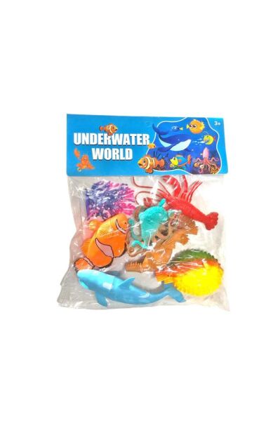 Canlı Renklerle Sualtı Canlıları Seti Kırılmaz Yapıya Sahip