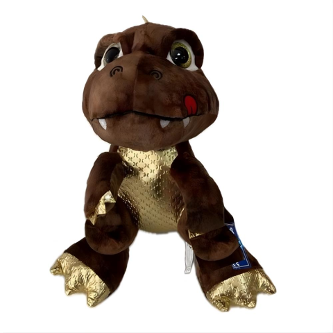 Peluş 40cm Yeşil Kahve Parlak Dinazorlar