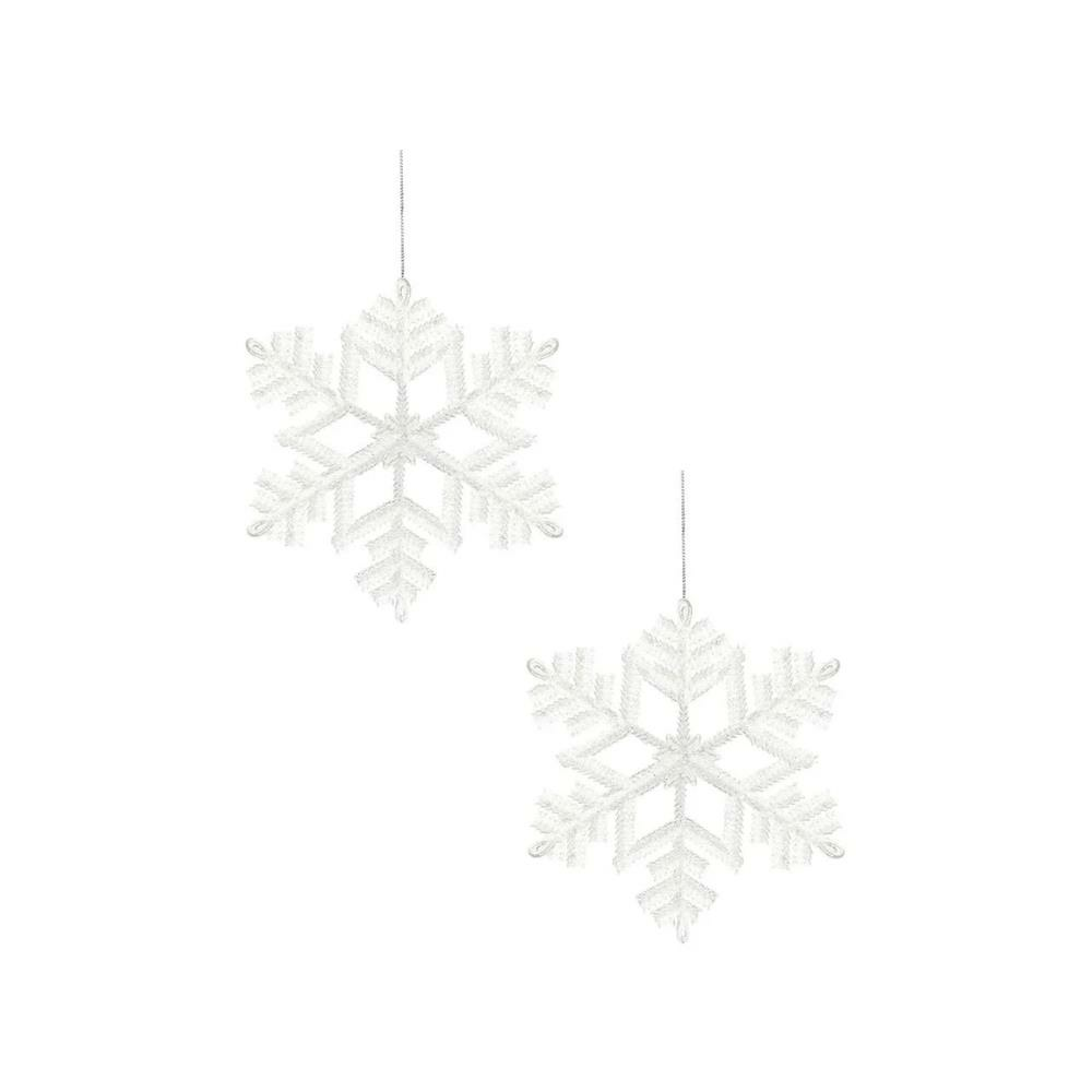 Simli Kar tanesi Beyaz 19cm 2 li