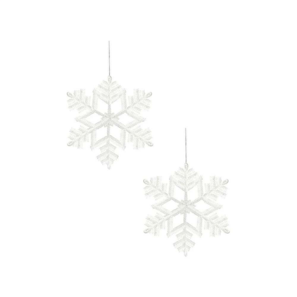 Simli Kar tanesi Beyaz 19cm 2 li