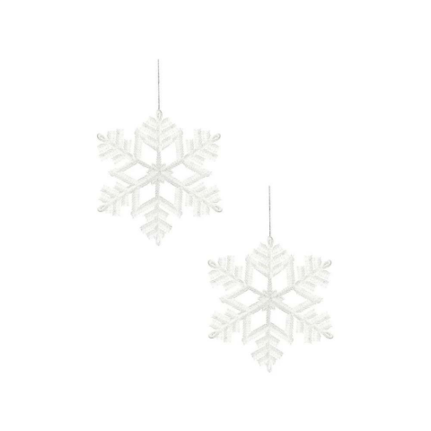 Simli Kar tanesi Beyaz 19cm 2 li
