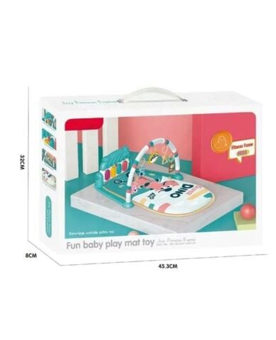 Vardem Bebek Oyun Halısı (Piyanolu Gökkuşağı Dinozor Desenli)