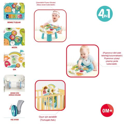 Piyanolu 4 In 1 Bebek Yürüteci