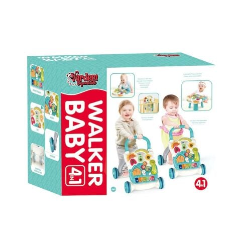 Piyanolu 4in1 Turkuaz Bebek Yürüteci