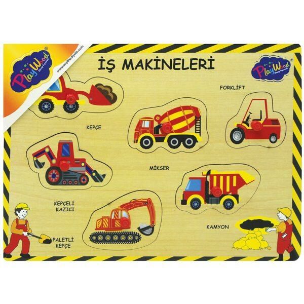 Ahşap Tutmalı İş Makinaları Puzzle