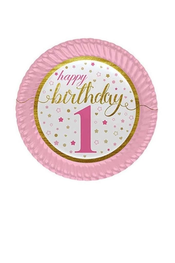 Küçük Yıldızlar 1 Yaş Kız Karton Tabak 23 Cm