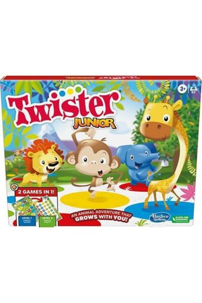 Gaming Twister Junior Oyunu, Hayvan Macerası 2 Taraflı Mat, 2 Oyun 1 Arada