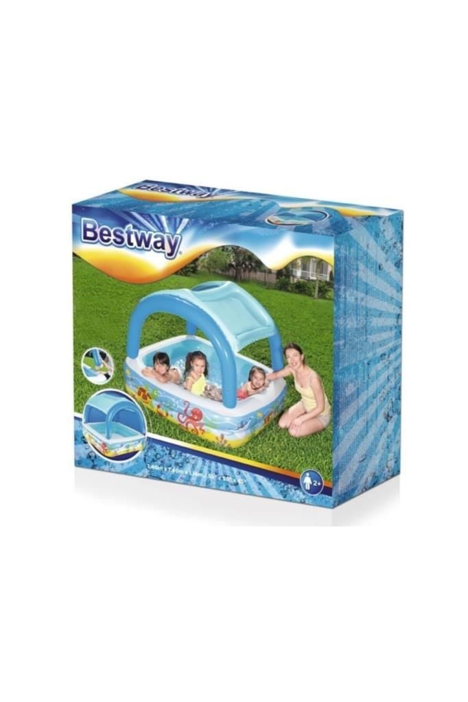 Güneş Korumalı Gölgelikli Büyük Şişme Havuz 1,40*1,40*1,14