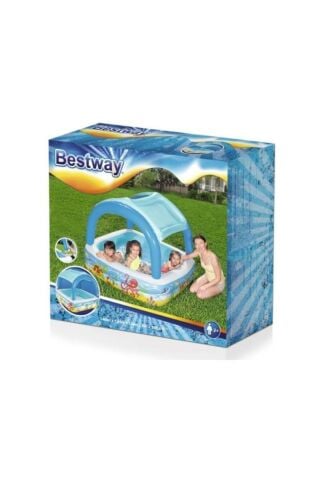 Güneş Korumalı Gölgelikli Büyük Şişme Havuz 1,40*1,40*1,14