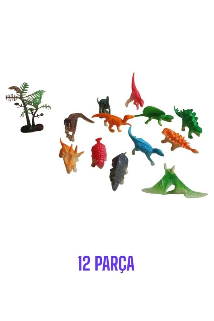 Silindir Kutuda 12 Parça Hayvan Figür Seti - Mini Etkinlik Seti