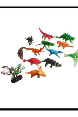 Silindir Kutuda 12 Parça Hayvan Figür Seti - Mini Etkinlik Seti