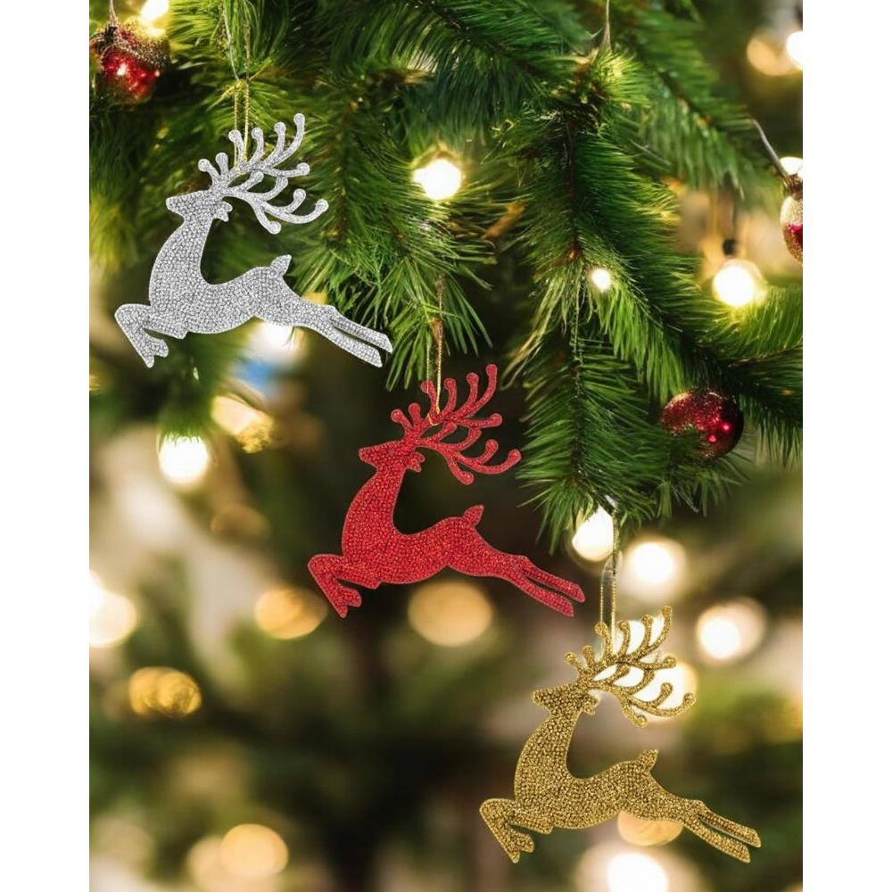 Simli Asmalı Geyik 3'lü 10cm