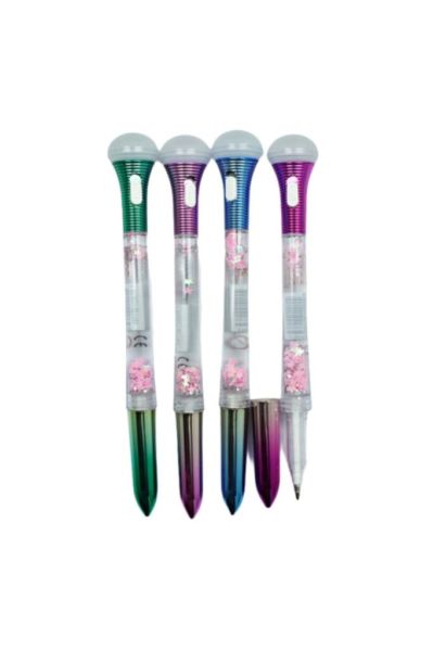 Taros Unick Color Rainbow Şeffaf Sulu Simli Işıklı Kalem 4'lü Set