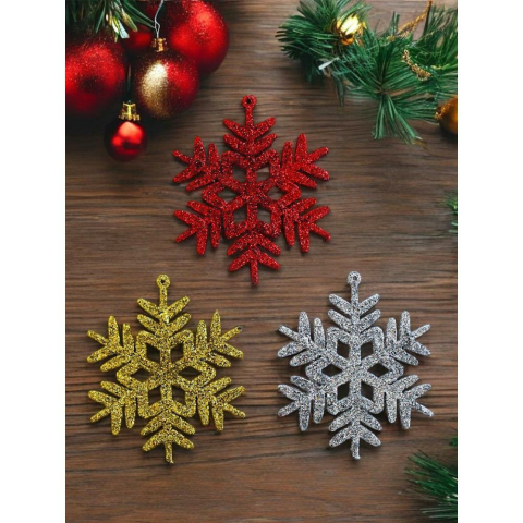 Simli Kartanesi Altın-Gümüş-Kırmızı 7cm 3'lü