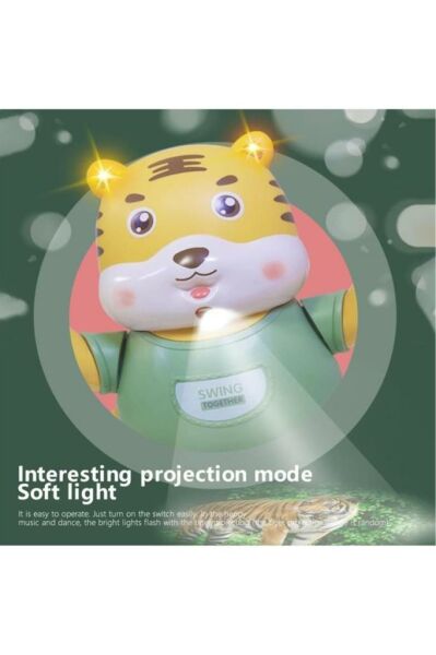 Kutulu Pilli 3D Işıklı Hayvan , Projektörlü Müzikli Hareketli Oyuncak Kaplan