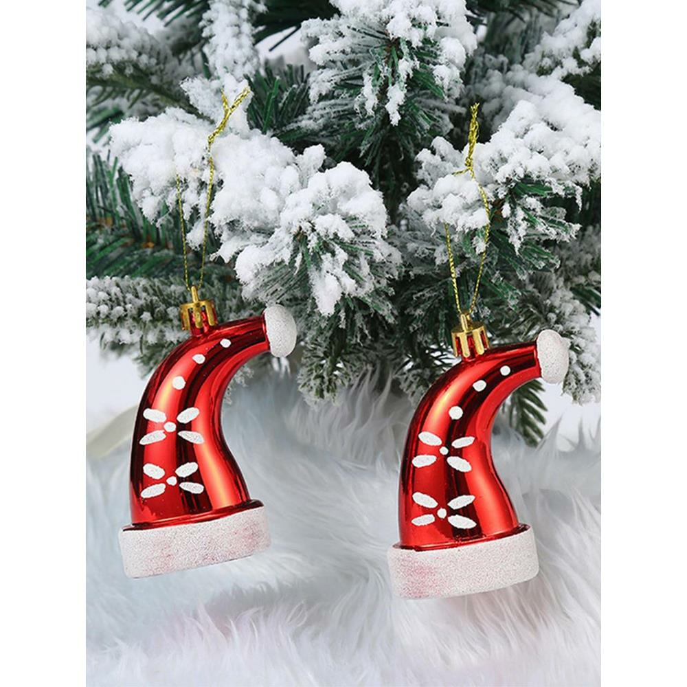 Noel Baba Sapka Figürlü Asılabilir Ağaç Süsü 2'li