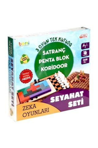 Zeka Oyunu Seyahat Seti 3in1 Satranç-koridor-pentablok
