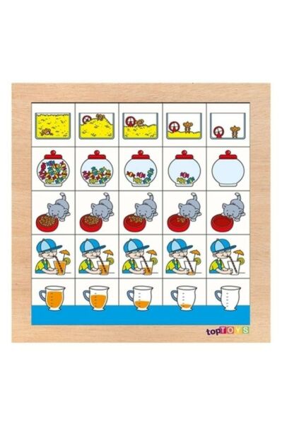 Artan Azalan Eşleştir Ahşap Puzzle