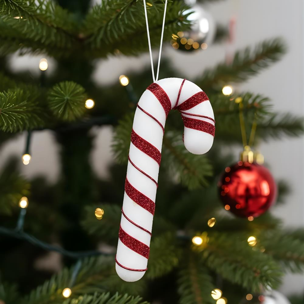 Yılbaşı Ağaç Süsü Baston Şeker Figürlü Dekoratif Süs 20 cm