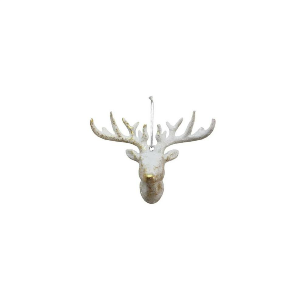 Yılbaşı Ağaç Süsü Geyik Figürlü Asılabilir Simli Dekoratif Süs 13 cm