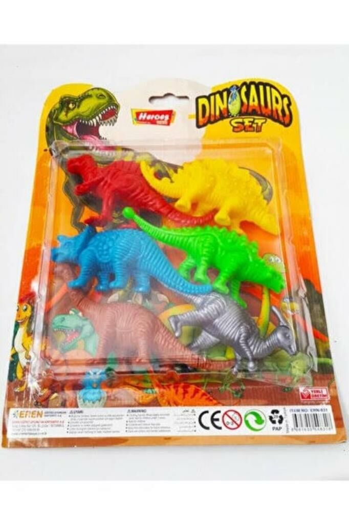 6'lı Oyuncak Dinazor Seti Plastik