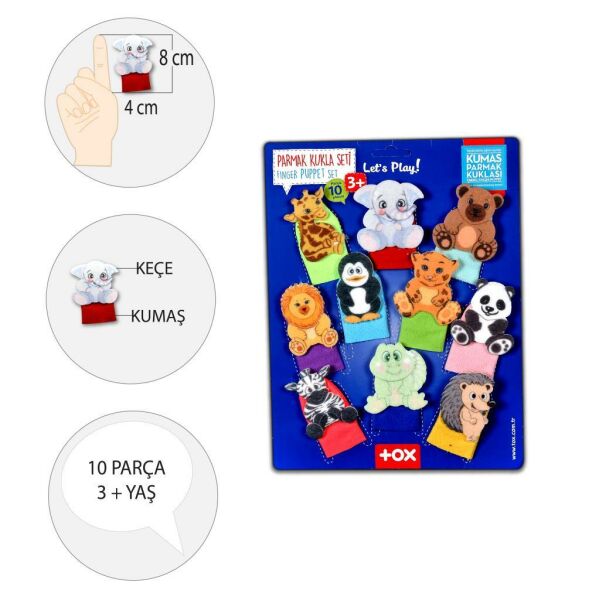 VAHŞİ HAYVAN 10 LU PARMAK KUKLA