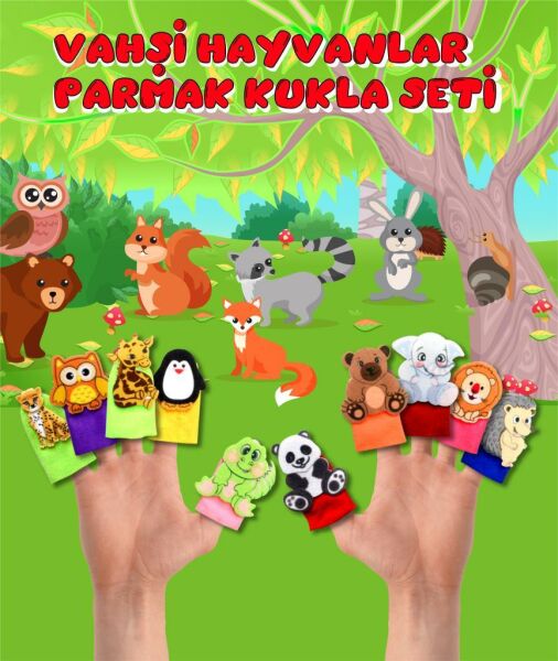 VAHŞİ HAYVAN 10 LU PARMAK KUKLA