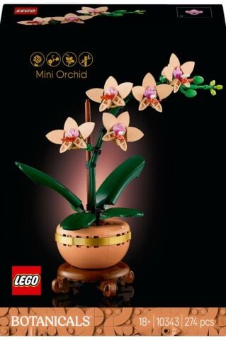 LEGO ® Botanicals Mini Orkide 10343 - Yetişkinler için Dekoratif Çiçek Yapım Seti (274 Parça)
