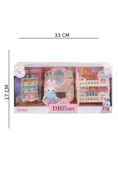 Mini Tavşan Ailesi Çocuk Odası Ranzalı