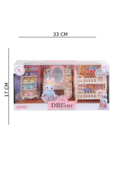 Mini Tavşan Ailesi Çocuk Odası Ranzalı