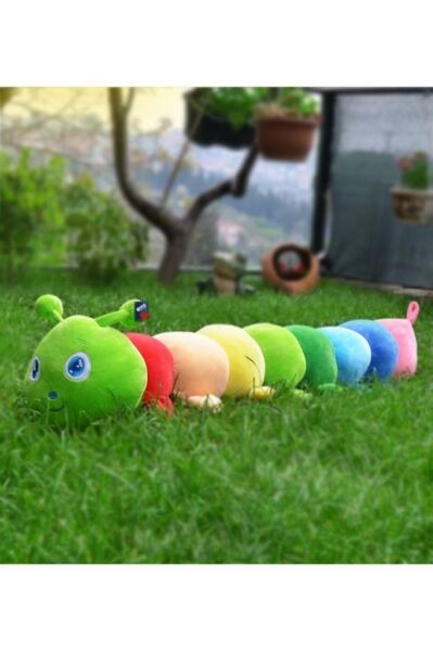 Renkli Tırtıl Peluş Renk Çok Renkli Boyut 110 cm Renkli Tırtıl Yastık