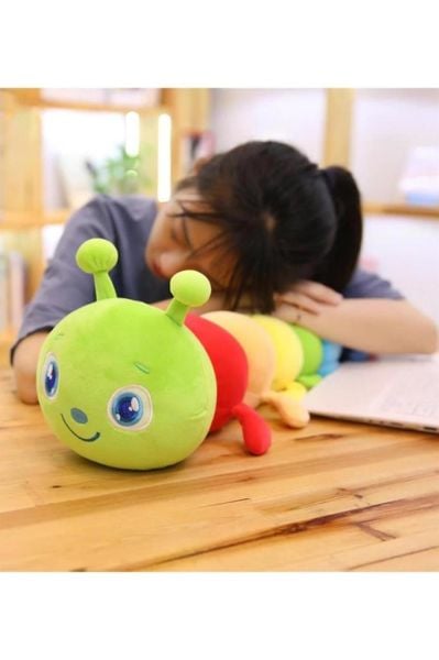 Renkli Tırtıl Peluş Renk Çok Renkli Boyut 110 cm Renkli Tırtıl Yastık