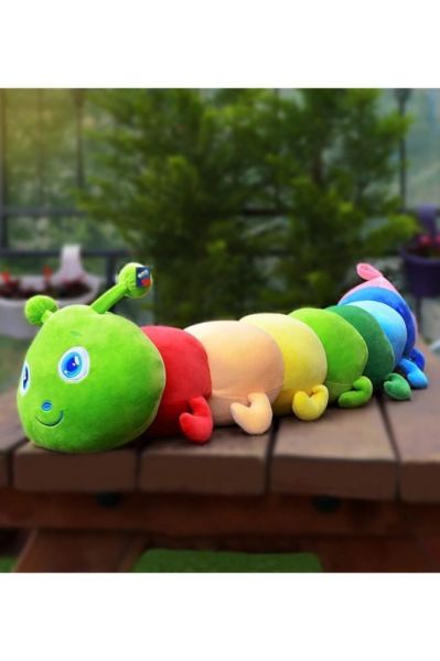 Renkli Tırtıl Peluş Renk Çok Renkli Boyut 110 cm Renkli Tırtıl Yastık