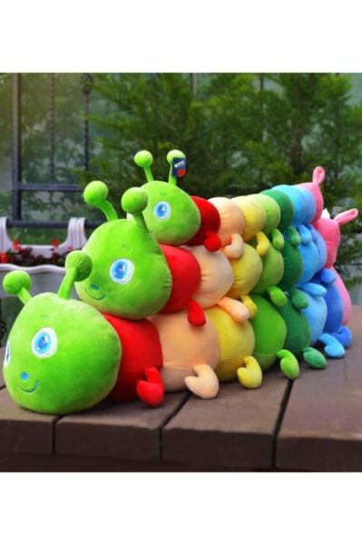 Renkli Tırtıl Peluş Renk Çok Renkli Boyut 110 cm Renkli Tırtıl Yastık