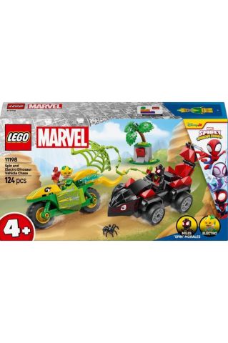 LEGO ® Marvel Spidey ve İnanılmaz Arkadaşları Spin ve Electro Dinozor Aracı Takibi 11198–Set( 124P)